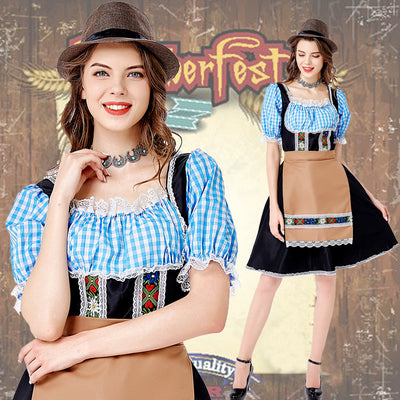 German Beer Festival apron set in beige with hat