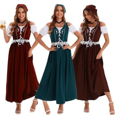 Multi-color women’s beer festival dress with skirt scarf