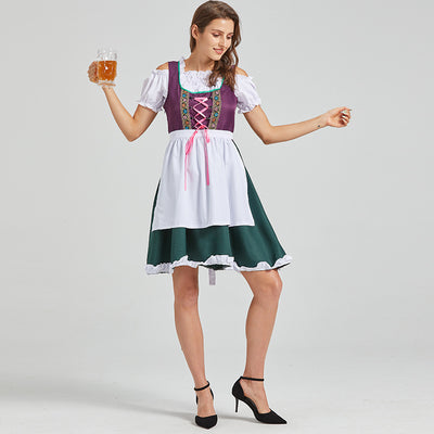 Munich Beer Festival dress in purple and green beer skirt design